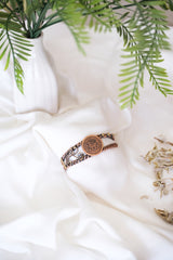 Lotus Çiçekli Bakır Bileklik