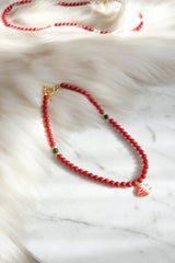 Kırmızı İnci Kolye