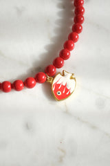 Kırmızı İnci Kolye