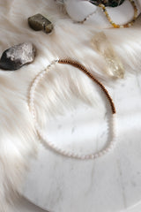 Kristal Kuvars ve Hematit Doğaltaşlı Kolye