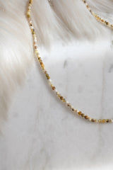 Sarı Opal Faset Doğaltaş Kolye