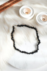 Siyah Turmalin Kırık Taş Kolye