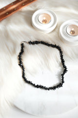 Siyah Turmalin Kırık Taş Kolye