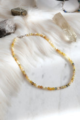 Sarı Opal Küp Doğaltaş Kolye