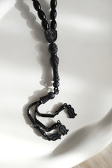 Siyah Akik Doğaltaş Tesbih