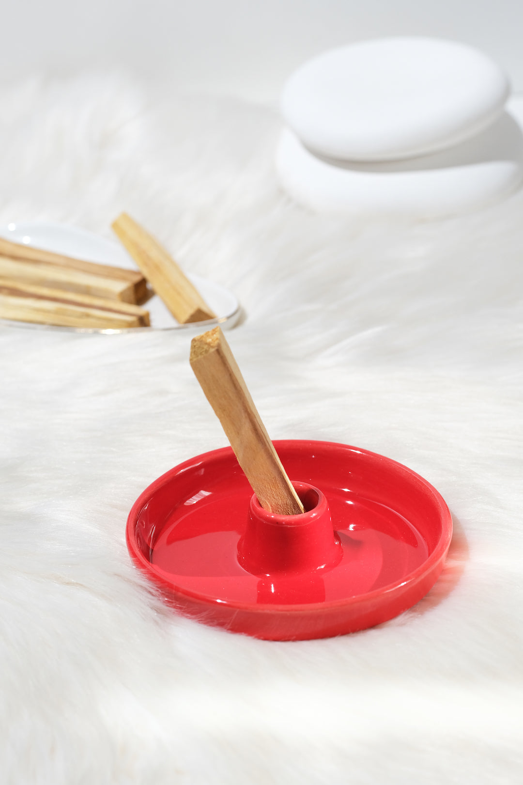 Palo Santo Ağaç Beyaz Mavi Seramik Tütsülük