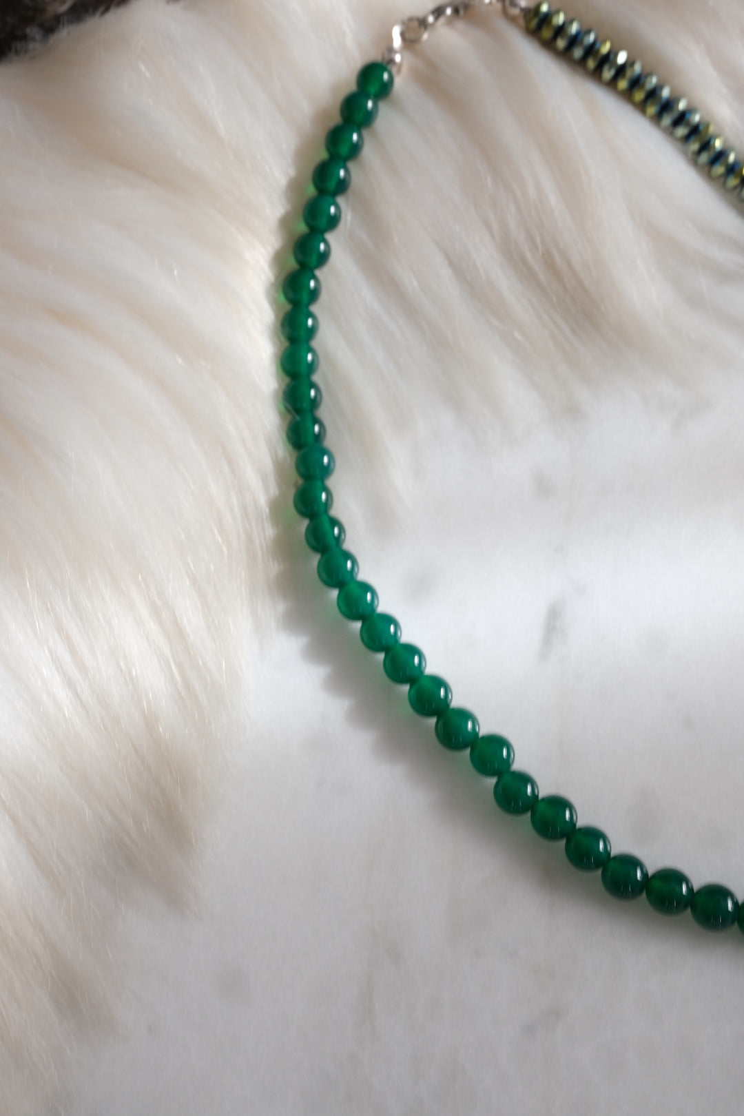 Akik ve Hematit Doğaltaş Kolye