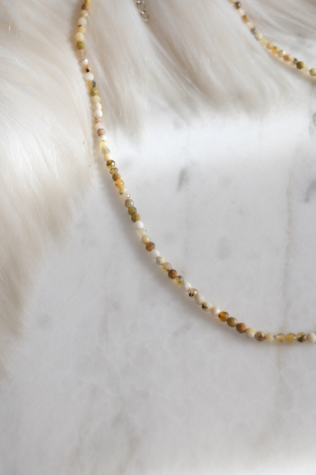 Sarı Opal Faset Doğaltaş Kolye