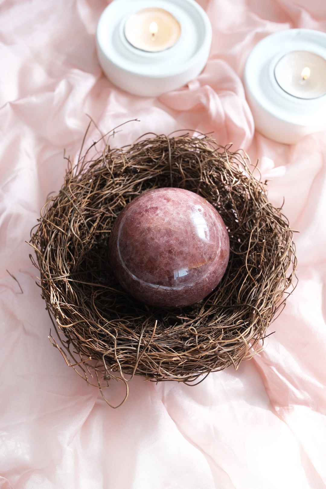 Çilek Kuvars Küre Doğaltaş