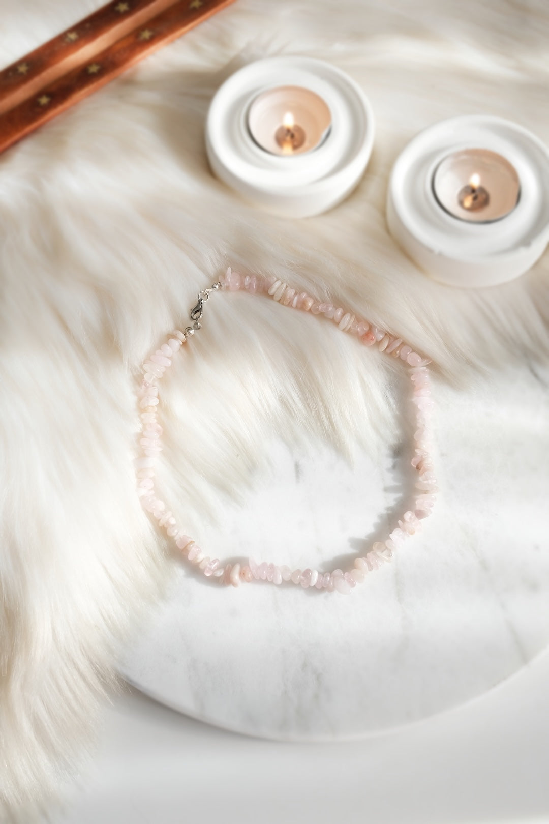 Morganit Kırık Taş Kolye