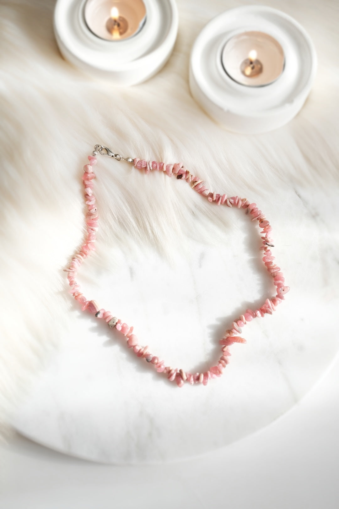 Rodonit Kırık Taş Kolye