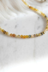 Sarı Opal Küp Doğaltaş Kolye