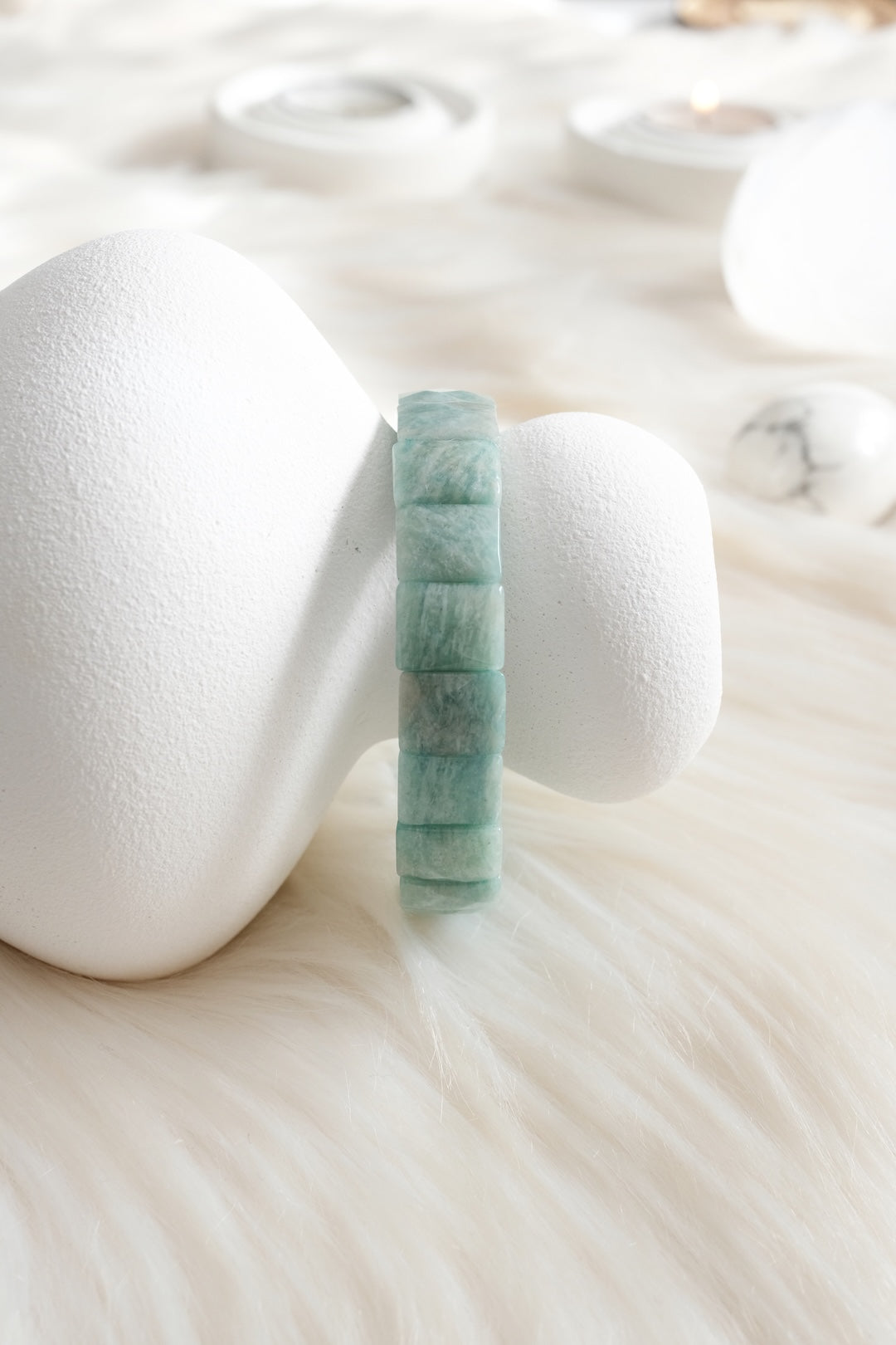 Amazonit Kesimli Doğaltaş Bileklik