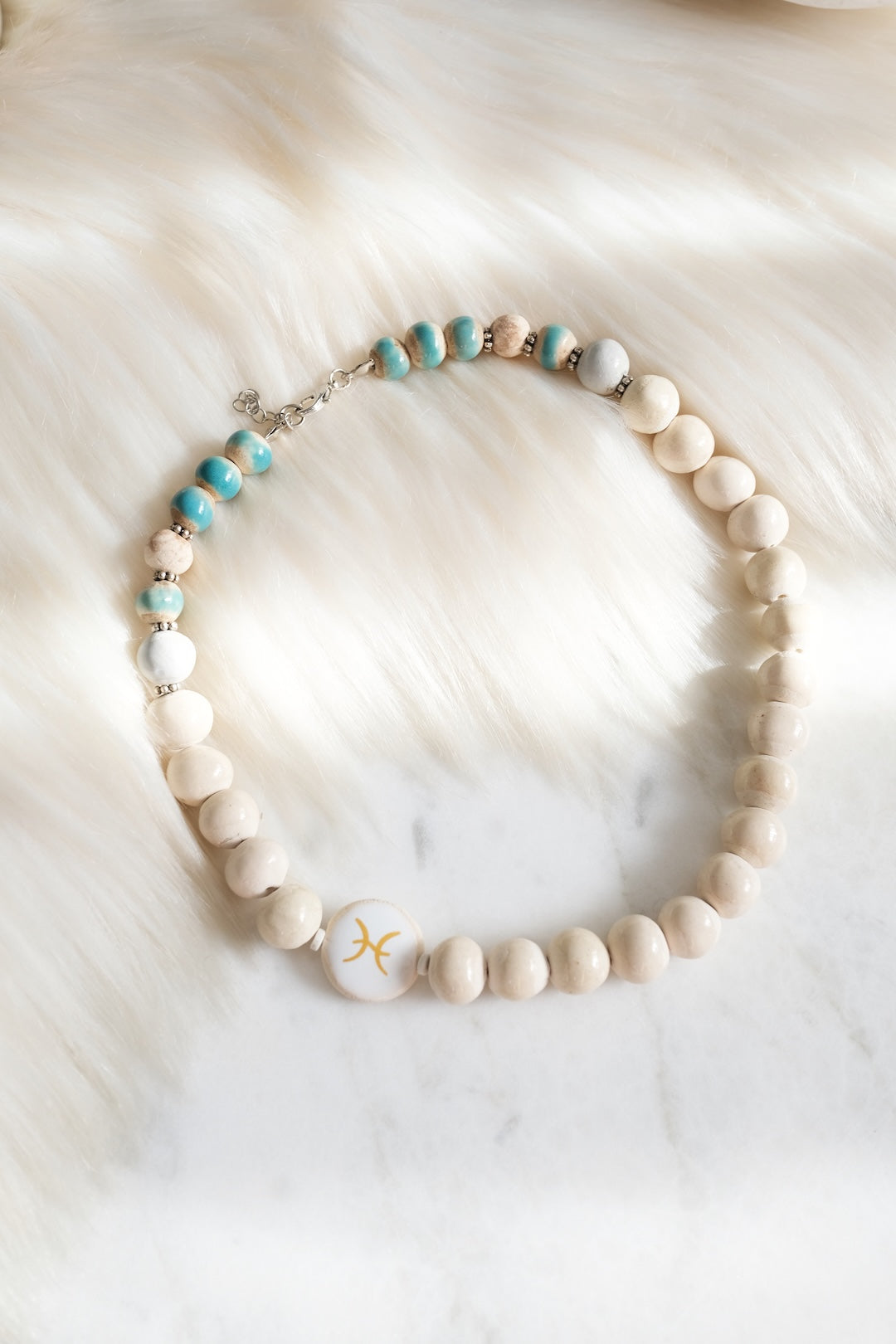 Balık Burcu Toprak Tasarım Kolye