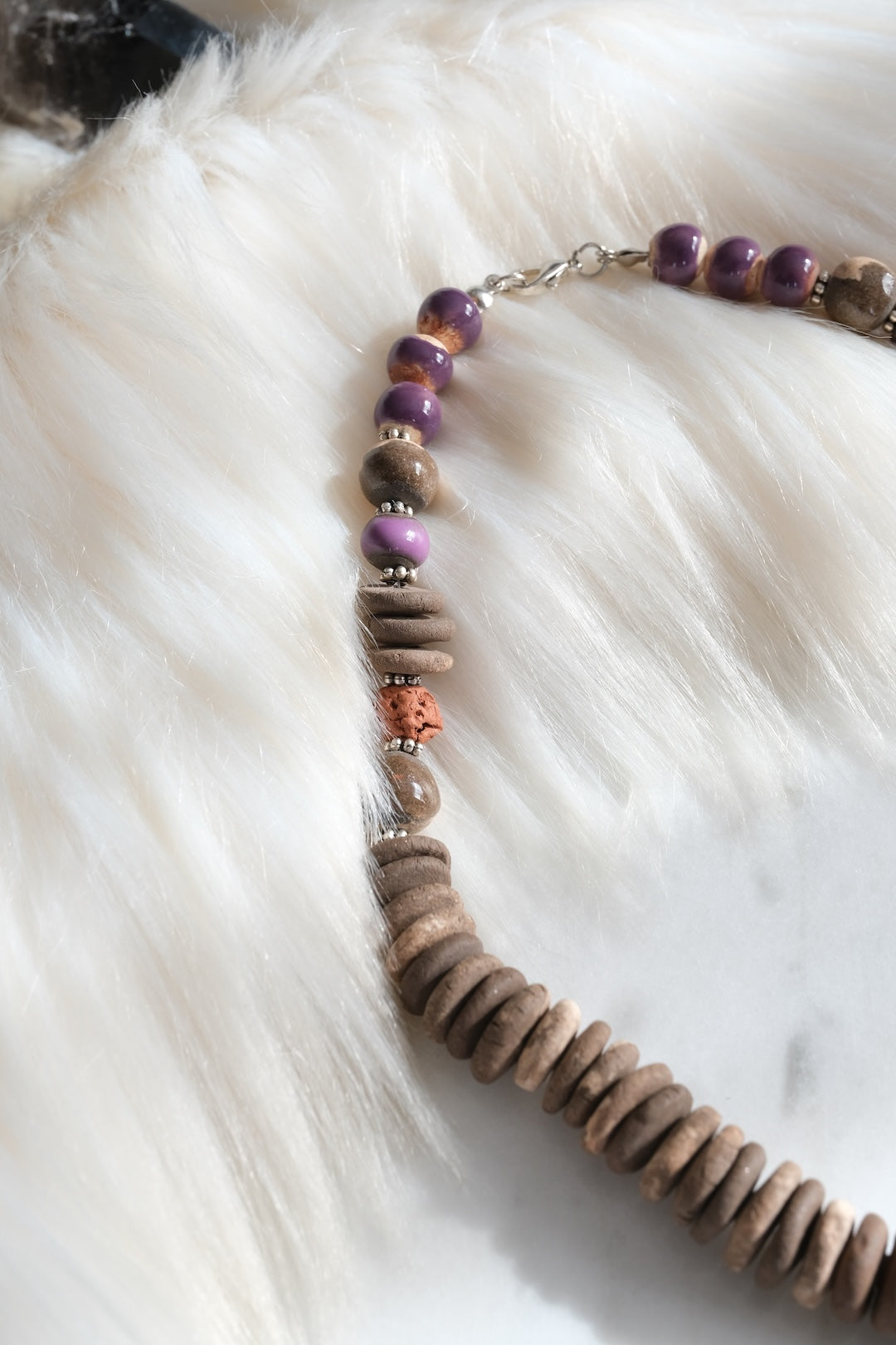 Pozen Boncuk Toprak Tasarım Kolye - I