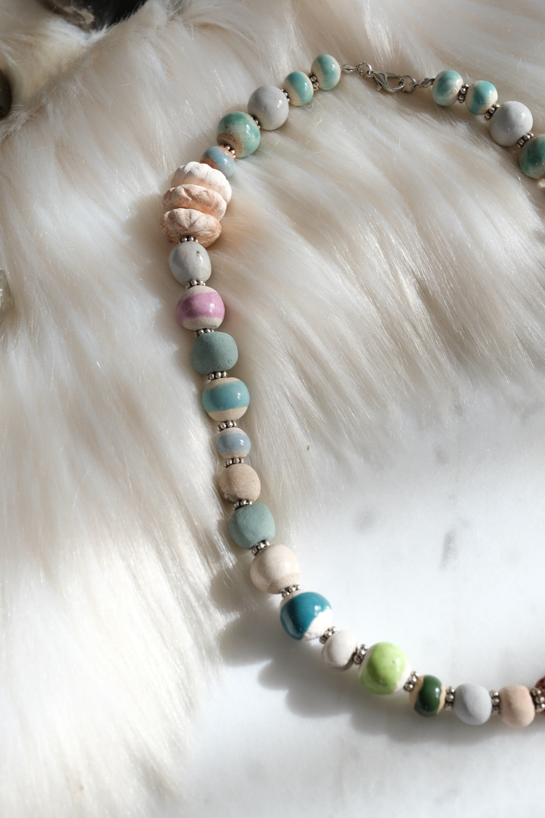 Pozen Boncuk Toprak Tasarım Kolye - I