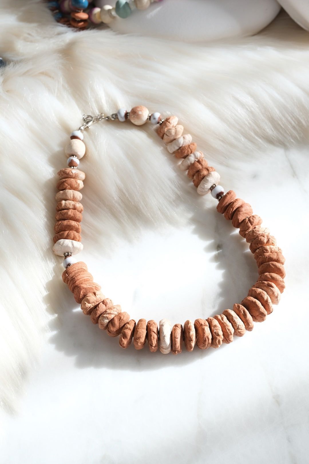 Pozen Boncuk Toprak Tasarım Kolye - I